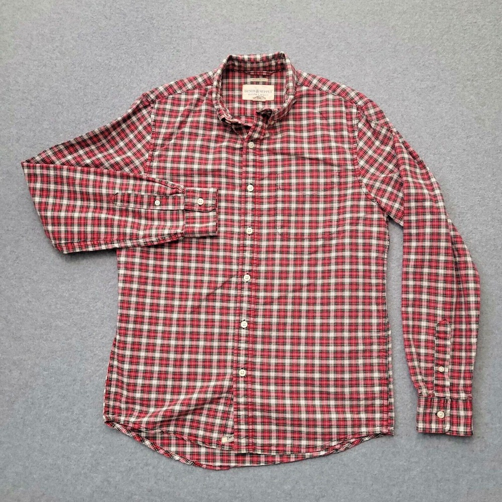 Denim & Supply Button Down Shirt Small Long Sleeve Red Plaid Pocket Sz Mens
